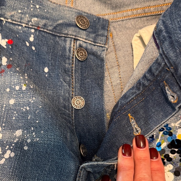 Ralph Lauren Purple Label Paint Splatter Boyfriend Jeans - Picture 3 of 7